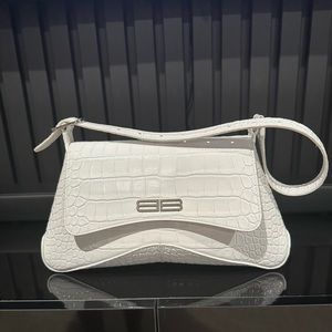 BALENCIAGA WOMEN'S DOWNTOWN SMALL SHOULDER BAG IN WHITE — Authentic